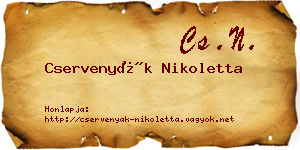 Cservenyák Nikoletta névjegykártya