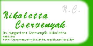 nikoletta cservenyak business card